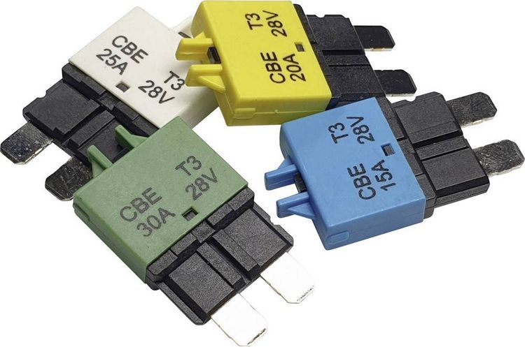 Produktbild: Hansor Circuit Breaker Standard, type 3, Manual Reset, 25A CBE3 Series 25A Sicherungsautomat Standard Flachsicherung 25 A Wei&szlig; 1 St.