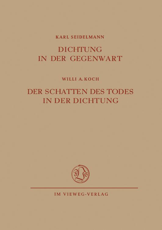 Produktbild: Dichtung in der Gegenwart. Der Schatten des Todes in der Dichtung
