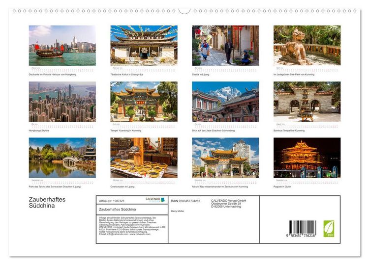 Produktbild: Zauberhaftes S&uuml;dchina (hochwertiger Premium Wandkalender 2026 DIN A2 quer), Kunstdruck in Hochglanz