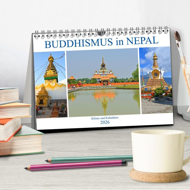 Produktbild: BUDDHISMUS in NEPAL (Tischkalender 2026 DIN A5 quer), CALVENDO Monatskalender