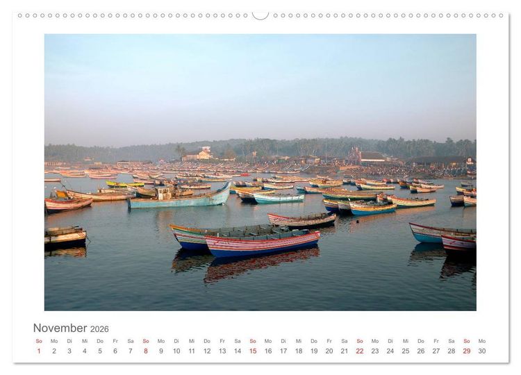 Produktbild: Farbenfrohes Kerala - Eindr&uuml;cke aus God&acute;s Own Country (Wandkalender 2026 DIN A2 quer), CALVENDO Monatskalender