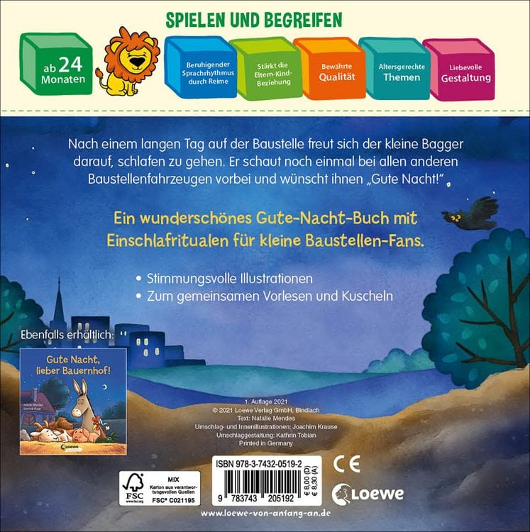 Produktbild: Gute Nacht, kleiner Bagger!