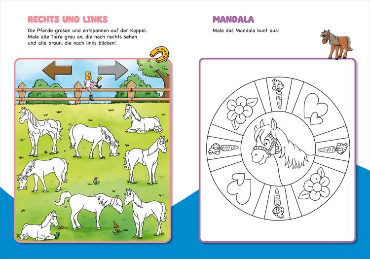 Produktbild: Malen und R&auml;tseln f&uuml;r Kindergartenkinder. Pferde
