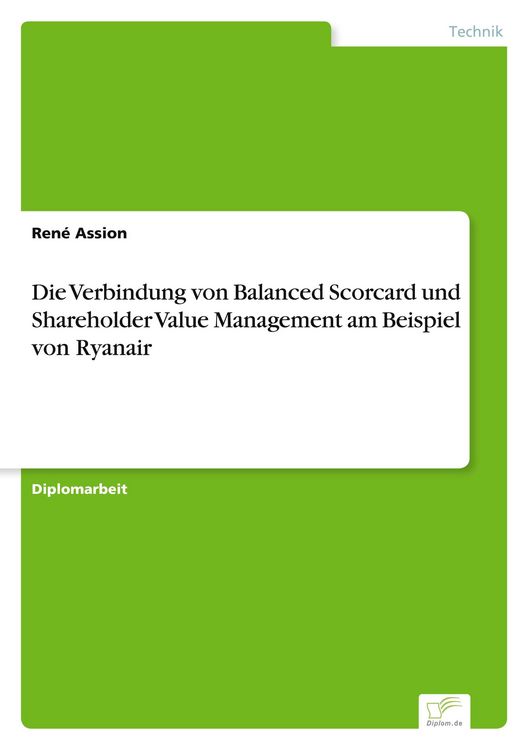 Produktbild: Die Verbindung von Balanced Scorcard und Shareholder Value Management am Beispiel von Ryanair