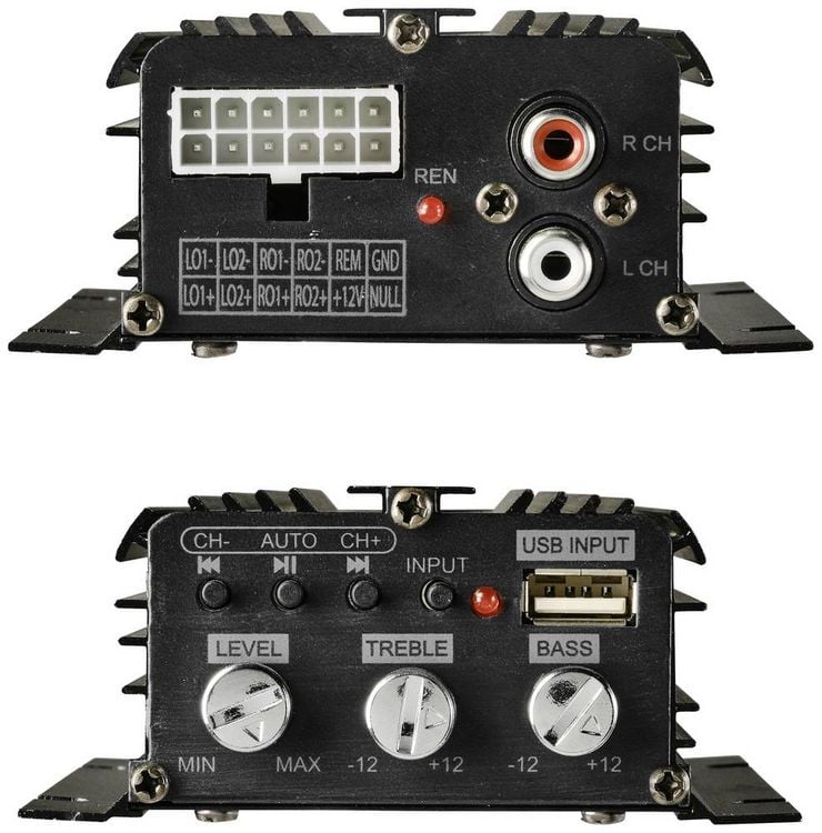 Produktbild: Renkforce RF-CMP-204 4-Kanal Endstufe 200 W Bluetooth&reg;-/USB-Audiowiedergabe, Lautst&auml;rke-/Bass-/H&ouml;hen-Regelung