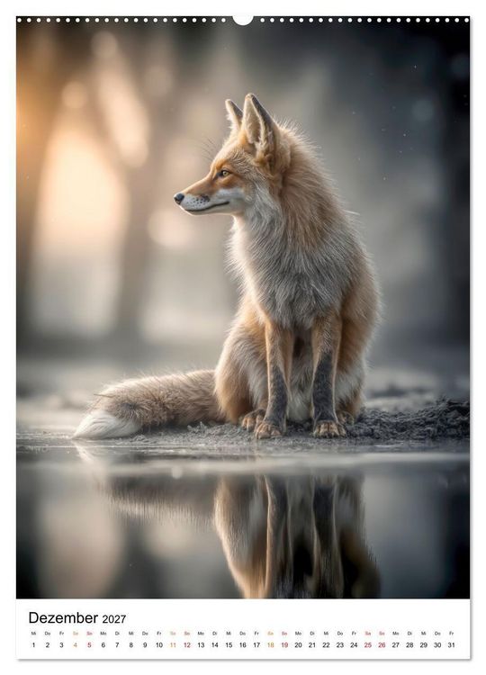 Produktbild: Tiere im Winter - eisige Eleganz (hochwertiger Premium Wandkalender 2027 DIN A2 hoch), Kunstdruck in Hochglanz