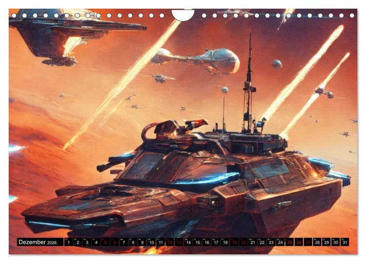 Produktbild: Futuristische Weltraumschlachten (Wandkalender 2026 DIN A4 quer), CALVENDO Monatskalender