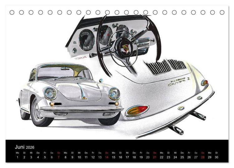 Produktbild: Porsche inspired Artwork by Reinhold Art&acute;s (Tischkalender 2026 DIN A5 quer), CALVENDO Monatskalender