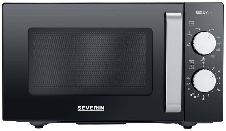 Produktbild: Severin MW 7762 Mikrowelle Schwarz, Edelstahl 800W Grillfunktion