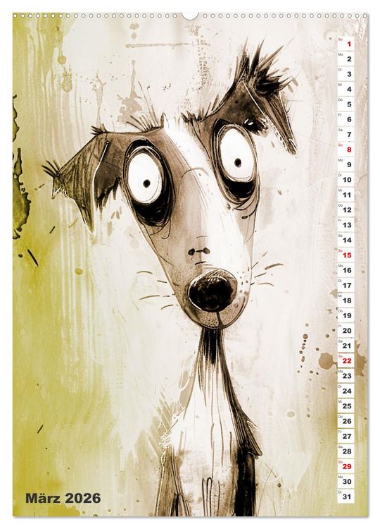 Produktbild: Hund mit Pfiff (Wandkalender 2026 DIN A2 hoch), CALVENDO Monatskalender