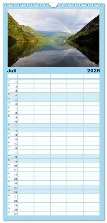 Produktbild: Familienplaner 2026 - Norwegens Wilder Westen mit 5 Spalten (Wandkalender, 21 x 45 cm) CALVENDO