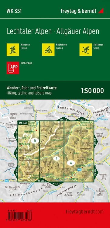 Produktbild: Freytag & berndt Wanderkarte WK 351 Lechtaler Alpen - Allg&auml;uer Alpen 1:50.000