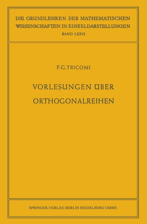 Produktbild: Vorlesungen &uuml;ber Orthogonalreihen