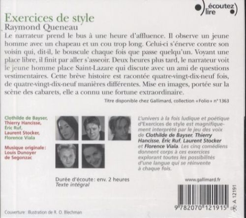 Produktbild: Exercice de style, 2 Audio-CDs