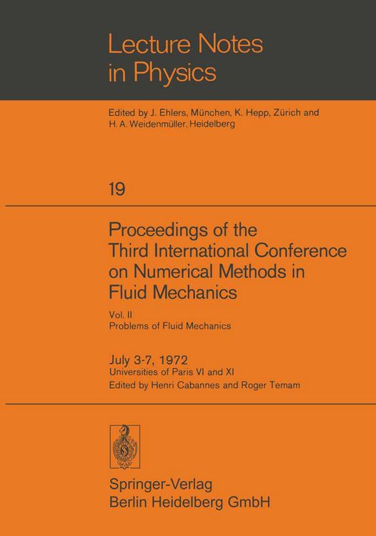 Produktbild: Proceedings of the Third International Conference on Numerical Methods in Fluid Mechanics