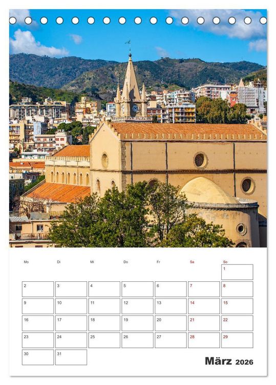 Produktbild: Messina - Reiseplaner (Tischkalender 2026 DIN A5 hoch), CALVENDO Monatskalender