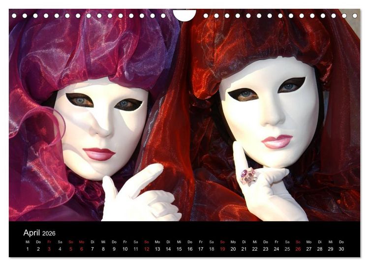 Produktbild: Maskenzauber in Venedig 2026 (Wandkalender 2026 DIN A4 quer), CALVENDO Monatskalender
