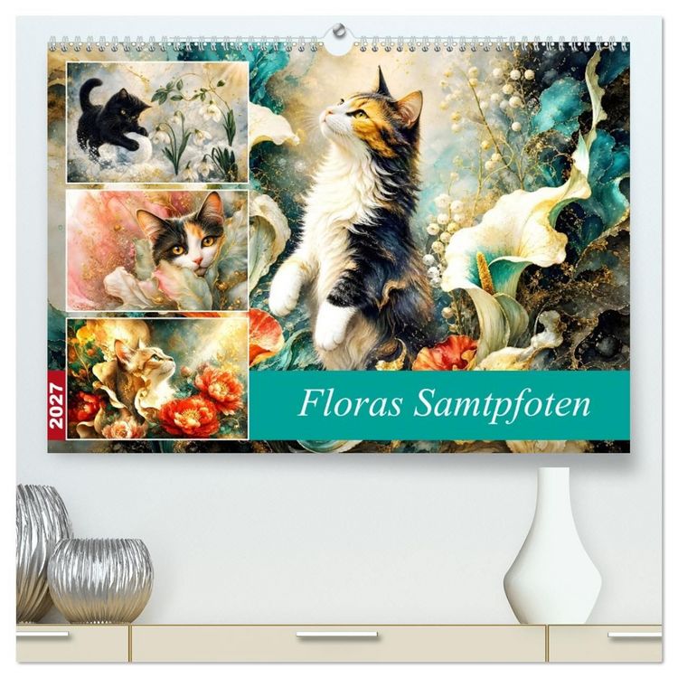 Produktbild: Floras Samtpfoten (hochwertiger Premium Wandkalender 2027 DIN A2 quer), Kunstdruck in Hochglanz