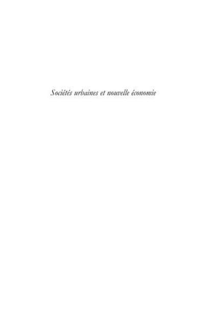 Produktbild: Societe urbaines et nouvelle economie