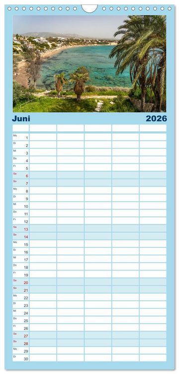Produktbild: Familienplaner 2026 - Trauminsel Zypern mit 5 Spalten (Wandkalender, 21 x 45 cm) CALVENDO