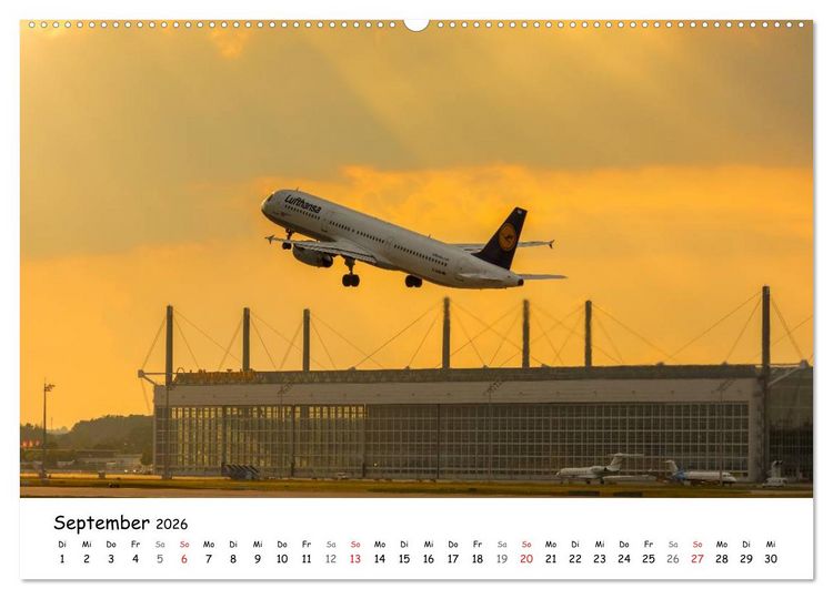 Produktbild: Airliner in M&uuml;nchen / 2026 (Wandkalender 2026 DIN A2 quer), CALVENDO Monatskalender