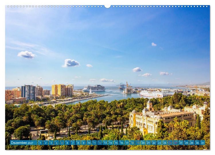 Produktbild: Malaga Highlights der Stadt an der Costa del Sol (Wandkalender 2027 DIN A2 quer), CALVENDO Monatskalender