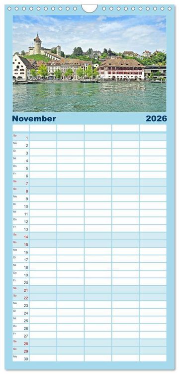Produktbild: Familienplaner 2026 - Rechts und links des Rheins. Mit dem Wohnmobil unterwegs. mit 5 Spalten (Wandkalender, 21 x 45 cm) CALVENDO