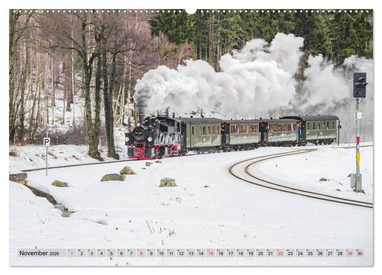 Produktbild: Volldampf durch den Harz (hochwertiger Premium Wandkalender 2026 DIN A2 quer), Kunstdruck in Hochglanz