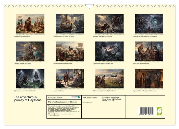 Produktbild: The adventurous journey of Odysseus (Wall Calendar 2027 DIN A3 landscape), CALVENDO 12 Month Wall Calendar