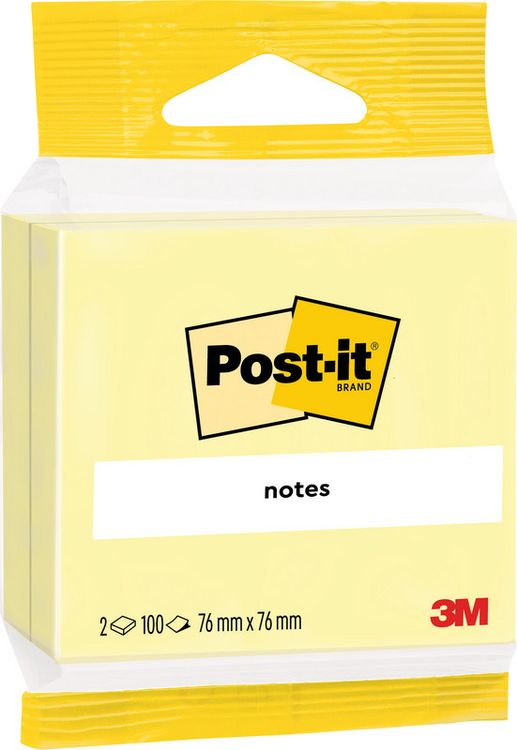 Produktbild: Post-it&reg; Haftnotizen gelb Blister, 76 x 76 mm 2 St&uuml;ck