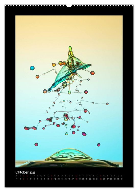 Produktbild: Liquid Art - Wassertropfen in Perfektion (Wandkalender 2026 DIN A2 hoch), CALVENDO Monatskalender