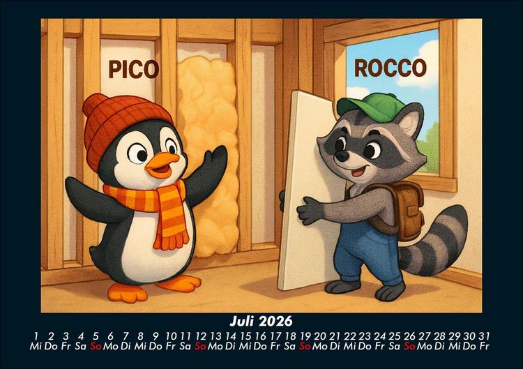 Produktbild: Pico & Rocco bauen ein Haus 2026 Fotokalender DIN A5