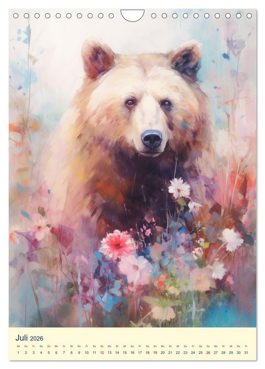 Produktbild: B&auml;ren. Duftige Aquarelle von Meister Petz (Wandkalender 2026 DIN A4 hoch), CALVENDO Monatskalender