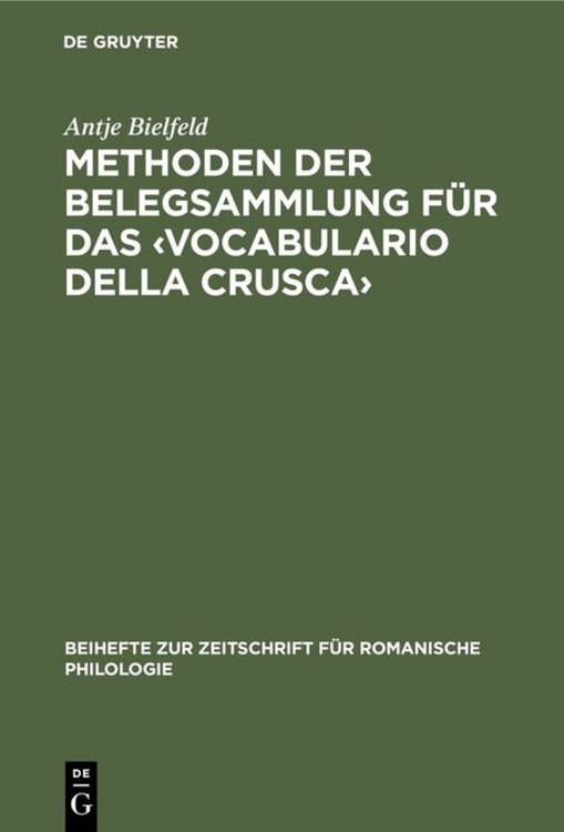 Produktbild: Methoden der Belegsammlung f&uuml;r das &lsaquo;Vocabulario della Crusca&rsaquo;