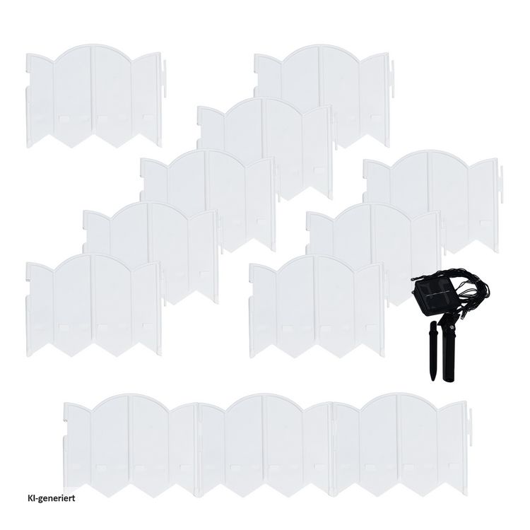 Produktbild: HTI-Living HTI-Living Beeteinfassung 1260 cm Zierzaun Cloud mit Beleuchtung