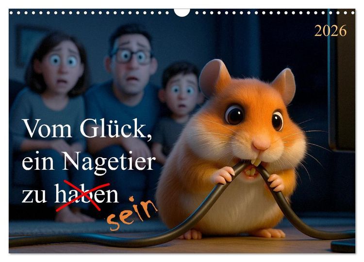 Produktbild: Vom Gl&uuml;ck, ein Nagetier zu sein (Wandkalender 2026 DIN A3 quer), CALVENDO Monatskalender