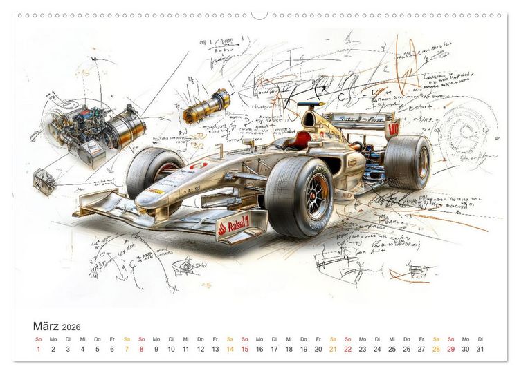 Produktbild: Rennwagen - Design Studien (hochwertiger Premium Wandkalender 2026 DIN A2 quer), Kunstdruck in Hochglanz