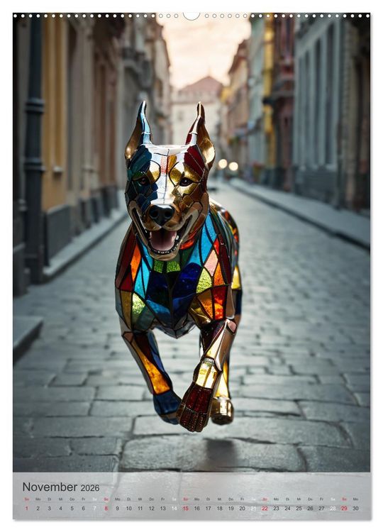 Produktbild: Tiere aus Glas - Hunde (hochwertiger Premium Wandkalender 2026 DIN A2 hoch), Kunstdruck in Hochglanz