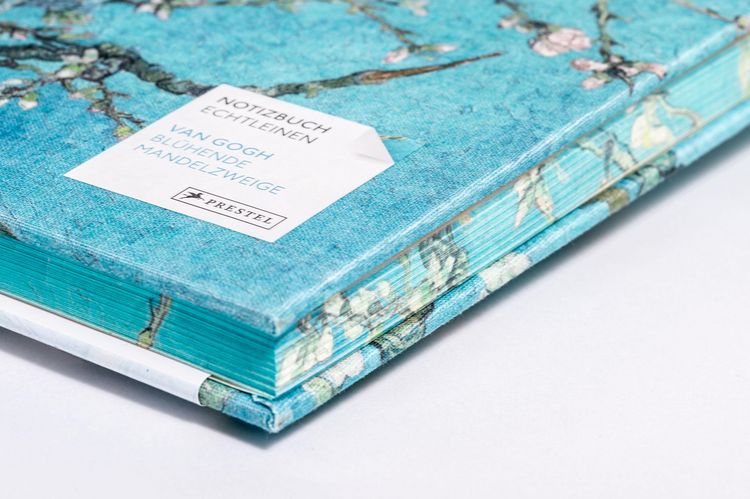 Produktbild: Notizbuch Echtleinen Van Gogh Bl&uuml;hende Mandelzweige
