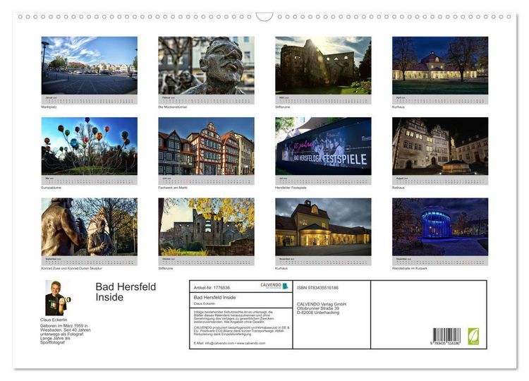 Bad Hersfeld Inside (Wandkalender 2025 DIN A2 quer), CALVENDO Monatskalender