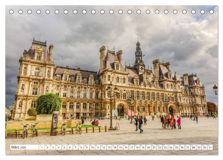 Produktbild: Geliebtes Paris - Ein Bilderbogen aus der Stadt der Liebe (Tischkalender 2026 DIN A5 quer), CALVENDO Monatskalender