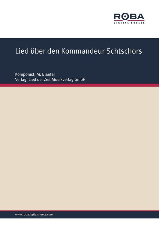 Produktbild: Lied &uuml;ber den Kommandeur Schtschors