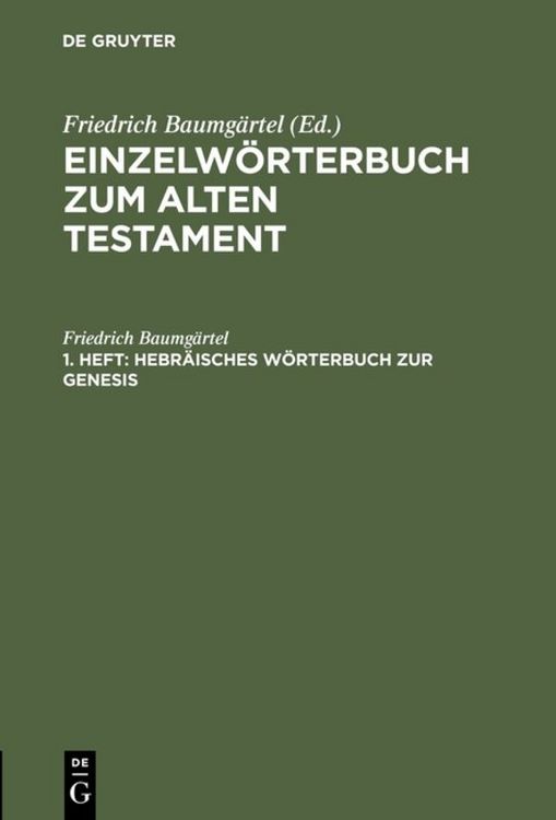Produktbild: Hebr&auml;isches W&ouml;rterbuch zur Genesis