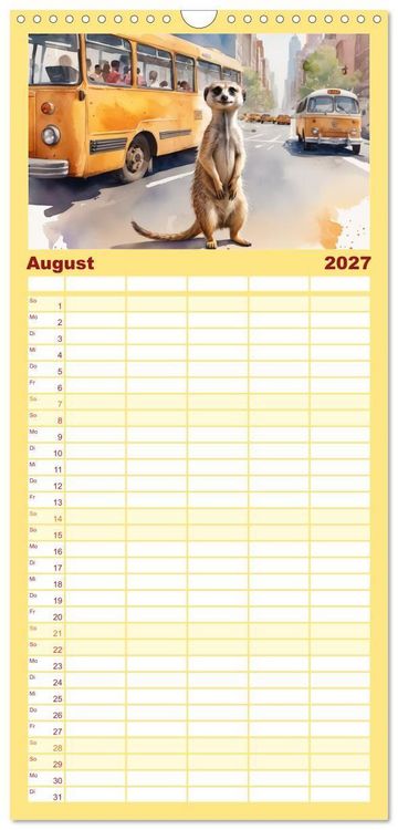 Produktbild: Familienplaner 2027 - Erdm&auml;nnchen in New York City mit 5 Spalten (Wandkalender, 21 x 45 cm) CALVENDO
