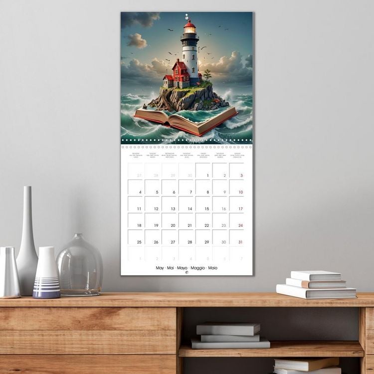 Produktbild: Fantastic surreal book worlds (Wall Calendar 2026 12 &times; 12 Inch) CALVENDO 12 Month Wall Calendar