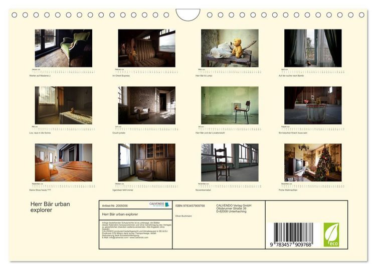Produktbild: Herr B&auml;r urban explorer (Wandkalender 2026 DIN A4 quer), CALVENDO Monatskalender