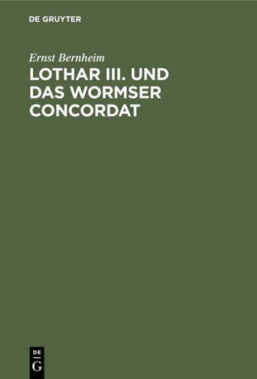 Produktbild: Lothar III. und das Wormser Concordat