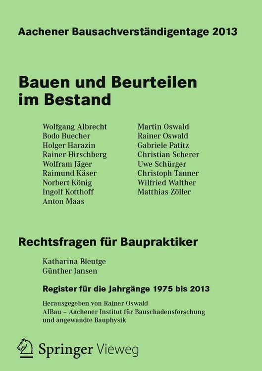 Produktbild: Aachener Bausachverst&auml;ndigentage 2013