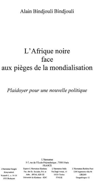 Produktbild: Afrique noire face aux pieges de la mondialisation
