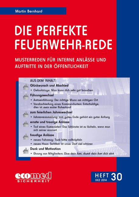 Produktbild: Die perfekte Feuerwehr-Rede Heft 30